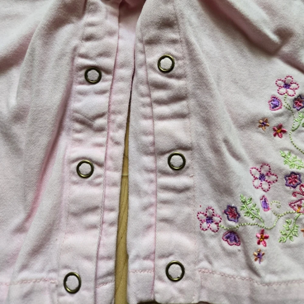Vintage 1990s Carter's pink embroidered floral overalls